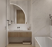 Керамогранит Creanza Montesa White Decor CZ-GL07-D белый матовый с глянцевым эффектом 80х160 см-7