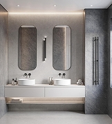 Керамогранит Creanza Listello Bianco CZ-SL01-B светло-серый матовый с микрогранулами 80х160 см-6