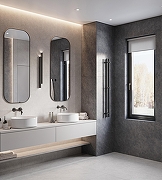 Керамогранит Creanza Listello Nero CZ-SL03-B серый матовый с микрогранулами 80х160 см-7