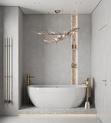 Керамогранит Creanza Gliato Terrazzo SL1001-A серый матовый с микрогранулами 60х120 см-9