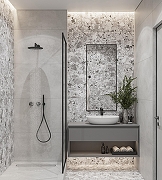 Керамогранит Creanza Terragona Silver SL1004-A серый матовый с микрогранулами 60х120 см-7