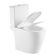 Унитаз компакт Black&White W-6650 6650W с бачком и сиденьем Микролифт-3