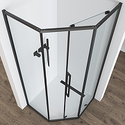 Душевой уголок Black&White S1150-9090GM 90x90 11509090GM профиль оружейная сталь стекло прозрачное-4