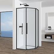 Душевой уголок Black&White S1150-9090GM 90x90 11509090GM профиль оружейная сталь стекло прозрачное-5