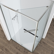 Душевой уголок Black&White S1180-1290N 120x90 11801290N профиль брашированный никель стекло прозрачное-4