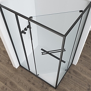 Душевой уголок Black&White S1180-1290GM 120x90 11801290GM профиль оружейная сталь стекло прозрачное-4