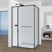 Душевой уголок Black&White S1180-1290GM 120x90 11801290GM профиль оружейная сталь стекло прозрачное-5