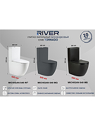 Унитаз компакт River Michigan 640 WT 10000013714 напольный цвет Белый глянец с бачком и сиденьем Микролифт-1