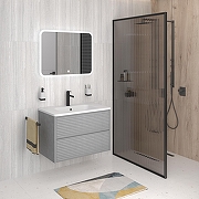 Тумба под раковину Aqua de Marco Parma 80 2080GRPAR подвесная цвет Дымчатый серый-8