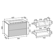 Тумба под раковину Aqua de Marco Parma 80 2080GRPAR подвесная цвет Дымчатый серый-9