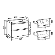 Тумба под раковину Aqua de Marco Astra 80 2080WСAST/H подвесная цвет Белый-11