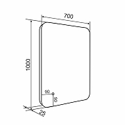 Зеркало Aqua de Marco Milan 70х100 MIL70/100 с подсветкой с сенсорным выключателем и диммером-19