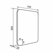 Зеркало Aqua de Marco Milan 70х90 MIL70/90 с подсветкой с сенсорным выключателем и диммером-19