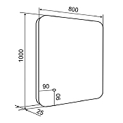 Зеркало Aqua de Marco Milan 80х100 MIL80/100 с подсветкой с сенсорным выключателем и диммером-19