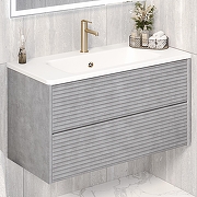 Тумба под раковину Aqua de Marco Parma 100 20100GRPAR подвесная цвет Дымчатый серый-6