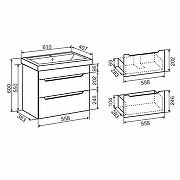 Тумба под раковину Aqua de Marco City 60 2060WCITY/H подвесная цвет Белый-7