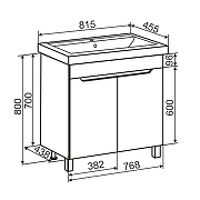 Тумба под раковину Aqua de Marco City 80 2080WCITY/F цвет Белый-6