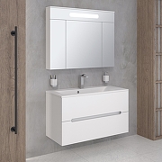 Тумба под раковину Aqua de Marco Olivia 100 2100COLI/H/2 подвесная цвет Белый-7