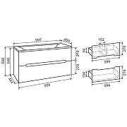Тумба под раковину Aqua de Marco Olivia 100 2100COLI/H/2 подвесная цвет Белый-8