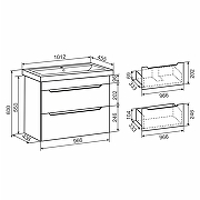 Тумба под раковину Aqua de Marco City 10 2100WCITY/H подвесная цвет Белый-7