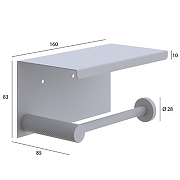 Держатель туалетной бумаги Boheme Uno 10971-CB с полкой цвет Брашированная медь-1