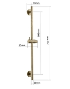 Душевая штанга Boheme Uno 420-BRB цвет Брашированная бронза-1
