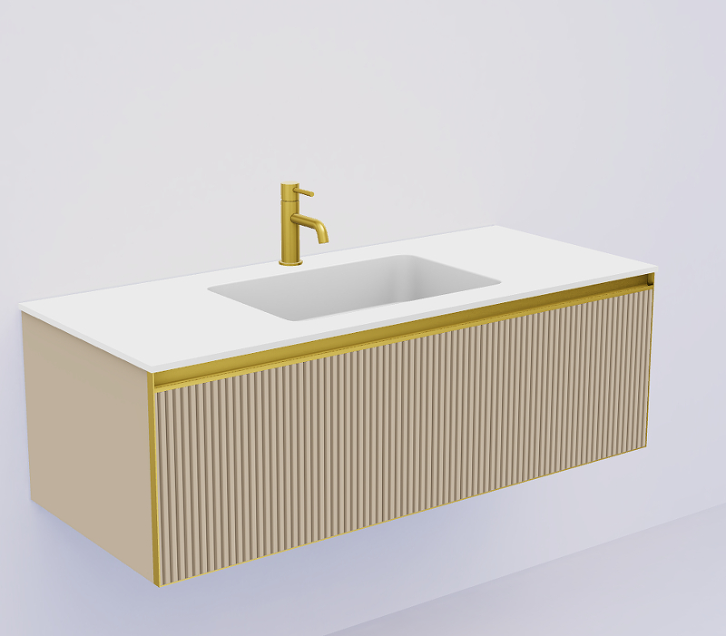 Тумба под раковину Boheme Armadi Art Quatro 1 120 790-M1-120-RIB-D-MG-LED подвесная 