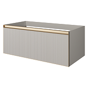 Тумба под раковину Boheme Armadi Art Quatro 1 100 790-M1-100-CM-RIB-MG подвесная цвет Кашемир профиль Золото матовое