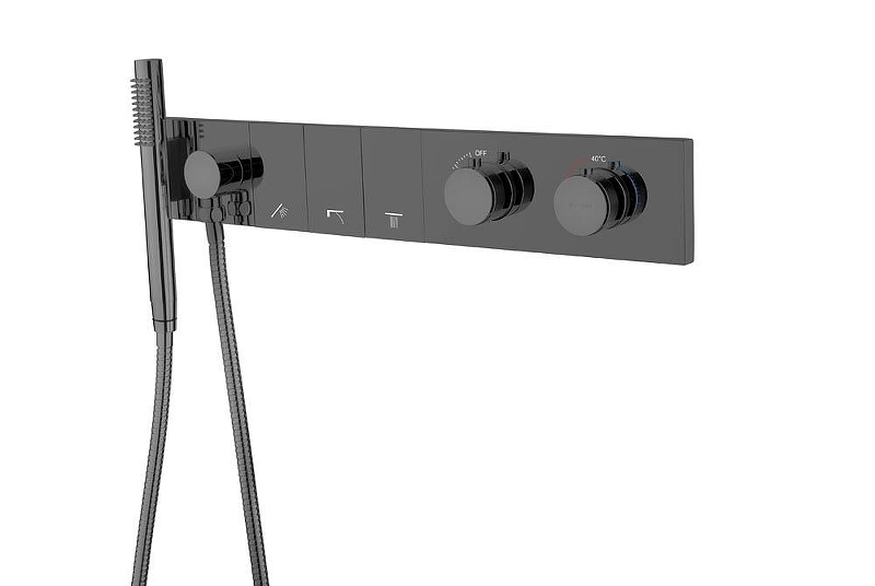 Смеситель для душа Boheme Zodiac 133-SYS-SGM с термостатом 