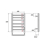 Электрический полотенцесушитель APEXTERMO Stella 600x400 ST00164GL цвет Золото матовое-3