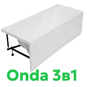 Акриловая ванна La Fenice Onda 100х70 SV-Onda-10070KP-FR цвет Белый разборный каркас, регулируемые ножки, панель фронтальная для ванны-9