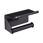 Держатель туалетной бумаги Merida Stella R U3CS.R с полкой цвет Черный матовый-1