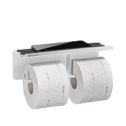 Держатель туалетной бумаги Merida Stella R U5BS.R двойной с полкой цвет Белый матовый-2