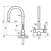 Смеситель для кухни Rivelato Trevi 2433505 PVD black цвет Черный-1