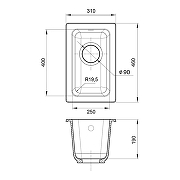 Кухонная мойка Rivelato Berkana BK-25 BK-25 antracite цвет Антрацит-3
