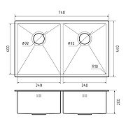 Кухонная мойка Rivelato Rinox 74 7444 U2 цвет Нержавеющая сталь-1