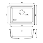 Кухонная мойка Rivelato Berkana BK-50 BK-50 antracite цвет Антрацит-3