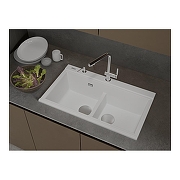 Кухонная мойка Rivelato Fonde 86 FN-8638-2 Bianco latte цвет Белый-2