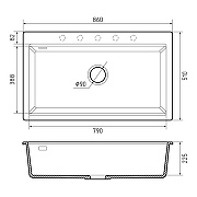 Кухонная мойка Rivelato Fonde 86 FN-8638 Nero profondo цвет Черный-3