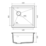 Кухонная мойка Rivelato Lino 45 LN-454-L brina цвет Иней-3
