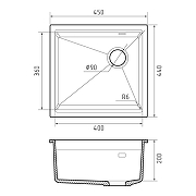 Кухонная мойка Rivelato Lino 45 LN-454-R beige scuro цвет Темно-бежевый-3