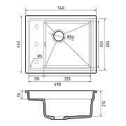 Кухонная мойка Rivelato Nobile 54 NB-544-L nero цвет Черный-3