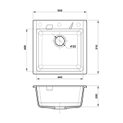 Кухонная мойка Rivelato Raum RM-50 RM-50 brina цвет Иней-3
