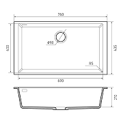 Кухонная мойка Rivelato Stria 76 SR-7669 Nero profondo цвет Черный-1