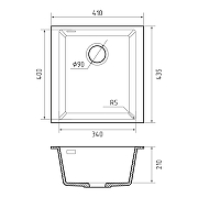Кухонная мойка Rivelato Stria 41 SR-4134 Grigio puro цвет Серый-1