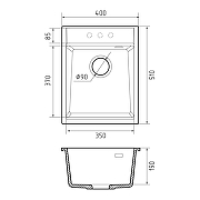 Кухонная мойка Rivelato Tesoro 40 TR-405 antracite цвет Антрацит-3