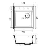 Кухонная мойка Rivelato Tesoro 45 TR-455-R beige scuro цвет Темно-бежевый-3