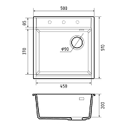 Кухонная мойка Rivelato Tesoro 50 TR-505-R brina цвет Иней-3