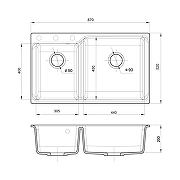 Кухонная мойка Rivelato Axel X-90D X-90D grigio metallizzato цвет Серый металлик-3