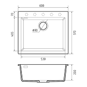 Кухонная мойка Rivelato Zeno 60 ZN-6051 Bianco latte цвет Белый-1